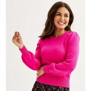 Draper James Fuschia Button Shoulder Sweater